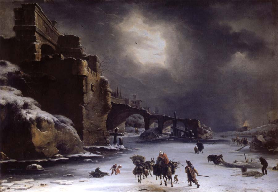 Rembrandt Harmensz Van Rijn City wall in the winter